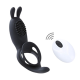 Penis Rabbit Ring with Clit and Anus Stimulators / Vibrating Cock Ring / Sex Toys for Couples