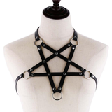 Pentagram Body Bra Harness for Men and Women / Sexy PU Leather Body Harness - EVE's SECRETS