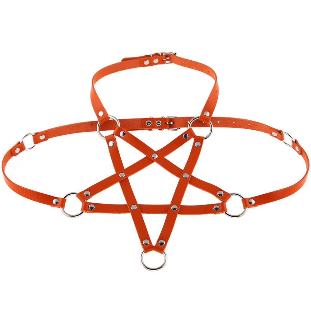 Pentagram Body Bra Harness for Men and Women / Sexy PU Leather Body Harness - EVE's SECRETS