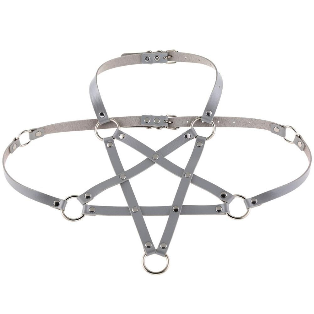 Pentagram Body Bra Harness for Men and Women / Sexy PU Leather Body Harness - EVE's SECRETS