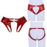 Polyester Women's Lingerie with Low Rise / Sexy Open Crotch Briefs / Erotic Underwear with O-Rings - EVE's SECRETS