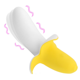 Leistungsstarker Bananenvibrator für Damen / Klitorisstimulator mit einziehbarem Pulsdildo 