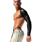 PU Leather Chest Harness With Long Sleeve For Men / Exotic Clubwear With Strap - EVE's SECRETS