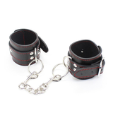 PU Leather Handcuffs Ankle Cuffs and Collar BDSM Set / Fetish Toys for Sex Games - EVE's SECRETS