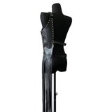 PU Leather Long Skirt Harness With Fringe / Women's Sexy Black Body Harness - EVE's SECRETS