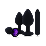 Purple Crystal Butt Plug Massager / Silicone Dildo Vibrator / Unisex Anal Toys