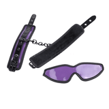 Purple PU Leather Restraints for Sex Games / Handcuffs with Ankle Cuffs and Mask / BDSM Sex Toys - EVE's SECRETS