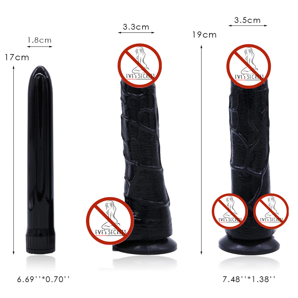 Realistic Dildo and Vibrator 2Pcs Set / Vaginal and Anal Toys for Adults - EVE's SECRETS