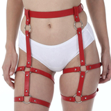 Red and Black Garter Belt / 2 Pcs Edgy Pastel Goth Women Sex Belts / Adult Gothic Bondage Body Harness - EVE's SECRETS