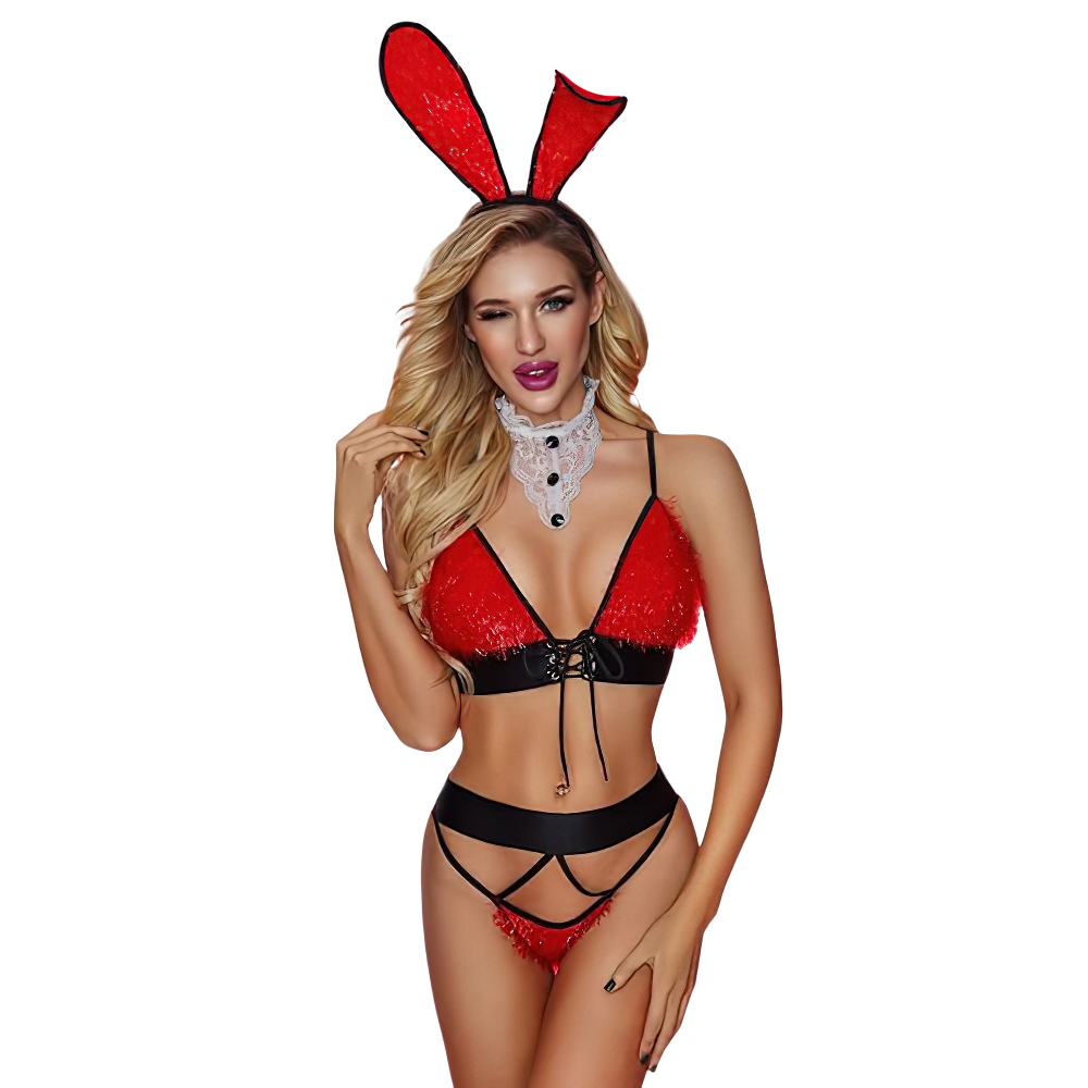 Red Sexy Female Bunny Costume / Erotic Women's Clothing For Role-Playing Games - EVE's SECRETS