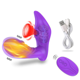 Ferngesteuerter G-Punkt- und Klitoris-Heizvibrator / kabelloser Vibro-Saug-Sexstimulator für Erwachsene 