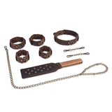 Retro BDSM Bondage Kit of 4-Pieces / Handcuffs & Restraint Collar for Adult / Erotic Sex Toys - EVE's SECRETS