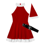 Santa Xmas Women Cosplay Costume / Fashion Party Dress with Hat and Belt for Dress Up - EVE's SECRETS