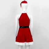 Santa Xmas Women Cosplay Costume / Fashion Party Dress with Hat and Belt for Dress Up - EVE's SECRETS