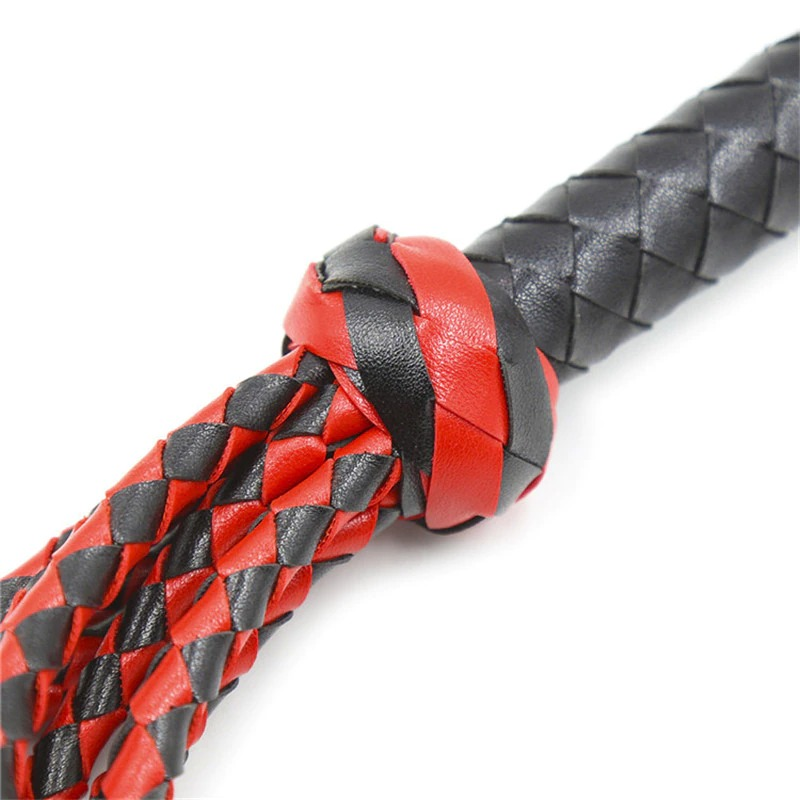 Sex PU Leather Whip for Couple / Adult Red&Black Flirt Whip / Soft BDSM Tail - EVE's SECRETS