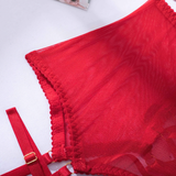 Sexy 5-Pieces Lingerie Set For Women / Erotic Red Costume With Bra And Brief - EVE's SECRETS