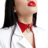 Sexy Adjustable Collar with Slave Ring and Rivets / BDSM Bondage Choker / Women's Fetish Accessories