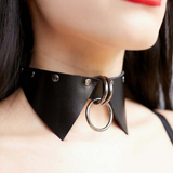 Sexy Adjustable Collar with Slave Ring and Rivets / BDSM Bondage Choker / Women's Fetish Accessories - EVE's SECRETS
