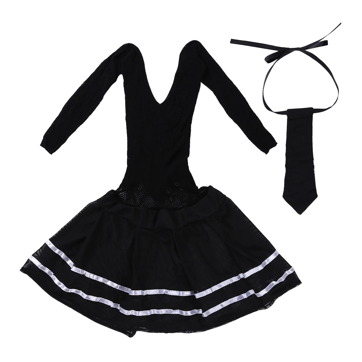 Sexy Cosplay Costume / Erotic Mini Dress See-Through Student Uniform With A Necktie - EVE's SECRETS