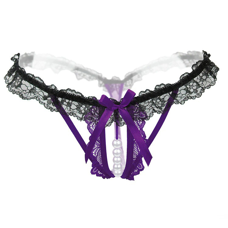 Sexy Female Panties with Bow / Underwear with Open Crotch / Transparent Lingerie for Ladies - EVE's SECRETS