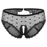 Sexy Female Underwear with Hearts / Erotic Women's Open Crotch Lace Panties - EVE's SECRETS