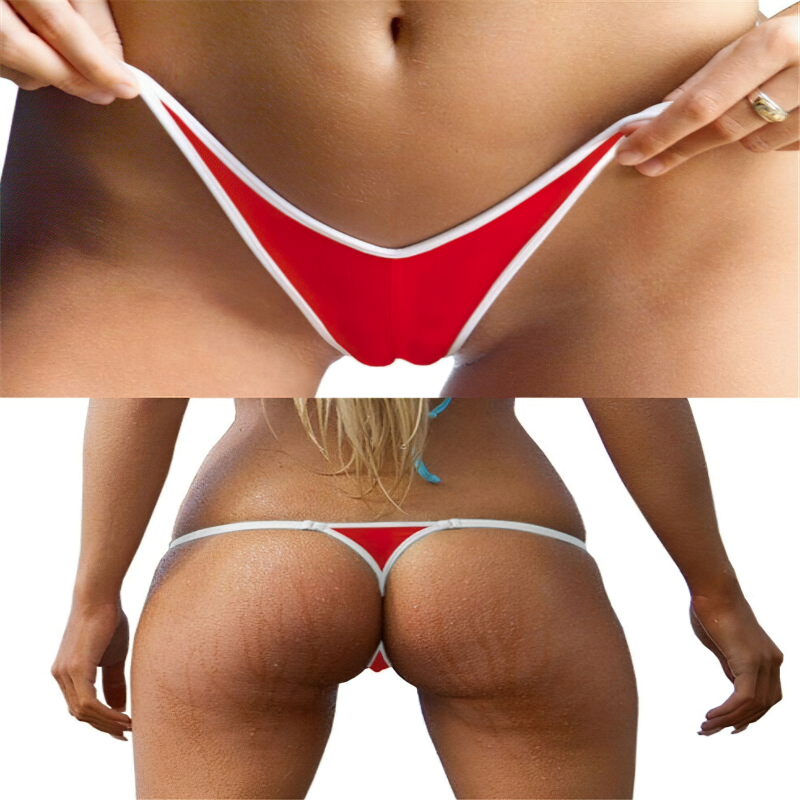 Sexy Female V-Shape Bikini Swimwear / Small Triagle Contrast Women's Lingerie Panties - EVE's SECRETS