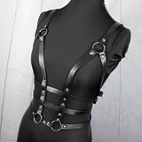 Sexy Leather Bra Harness for Women / Erotic Bdsm Garter Belt / Adjustable Body Bondage - EVE's SECRETS
