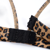 Sexy Leopard Print Bra for Women / Faux Leather Unlined Wireless Bra Underwear - EVE's SECRETS