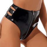 Sexy Lingerie Briefs Panties for Women / Fashion Wetlook PU Leather High Cut Ladies Clubwear - EVE's SECRETS