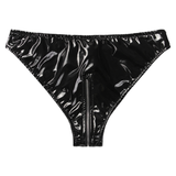 Sexy Low Waist Wet Look Briefs with Zipper Crotch / Shiny Panties with Rings / Women's Underwear - EVE's SECRETS