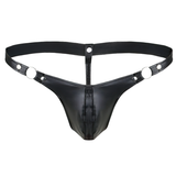 Sexy Male PU Leather Jockstrap Lingerie / G-string Male Bikini Underpants