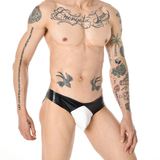 Sexy Men's Faux Leather Briefs Patchwork / Male Enhance Penis Underwear / Erotic Lingerie for Men - EVE's SECRETS