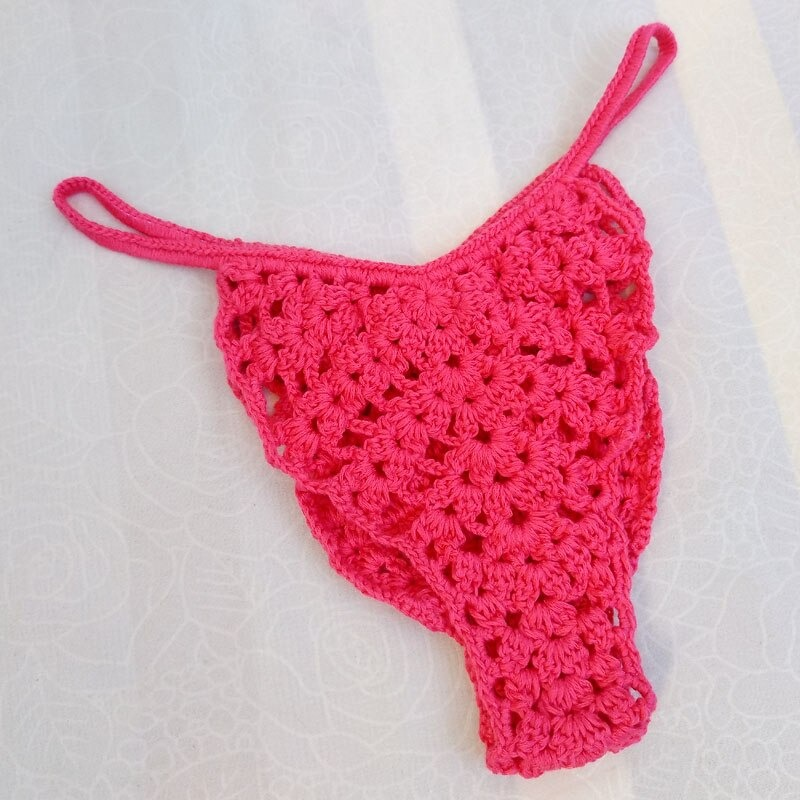 Sexy Men's Handmade Lingerie / Low Waist Cotton Crochet Panties / Hollow Out Underwear - EVE's SECRETS