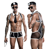 Sexy Men's Lingerie for Sex Games / Police Officer Costume / Black Men's Underwear - EVE's SECRETS