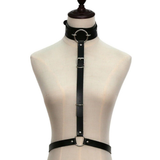 Sexy PU Leather Body Harness / Choker Collar With Metal Ring / Cosplay Erotic Accessories - EVE's SECRETS