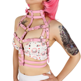 Sexy PU Leather Chest Cage Harness / Gothic Women's Neck to Waist Body Belt - EVE's SECRETS