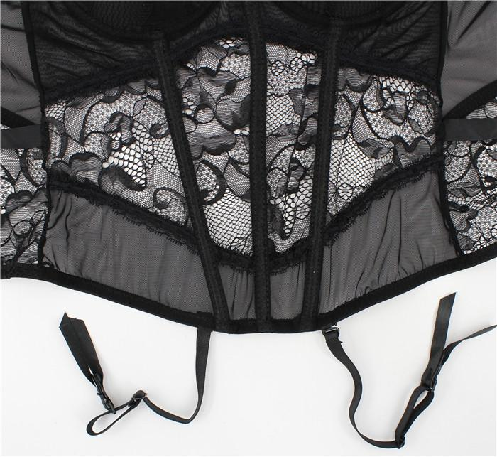 Sexy Push-Up Women's Underwear / Steampunk Fashion Clothes / Fetish Set of Bra top + Stockings - EVE's SECRETS