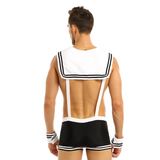 Sexy Sailor Cosplay Costume For Men / Boxer Briefs Night Underwear With Collar and Cuffs - EVE's SECRETS