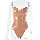 Sexy Strapless Bodysuit for Ladies / Wet Look Sleeveless Jumpsuit / Erotic Women's Lingerie - EVE's SECRETS