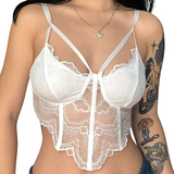Sexy Transparent Corset for Ladies / Women's Crop Top with Lace / Erotic Solid Clothes - EVE's SECRETS