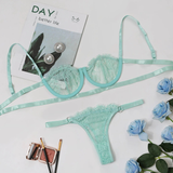 Sexy Transparent Lingerie Set / Women's Underwire Bra Set with Lace / Erotic Ladies Underwear - EVE's SECRETS