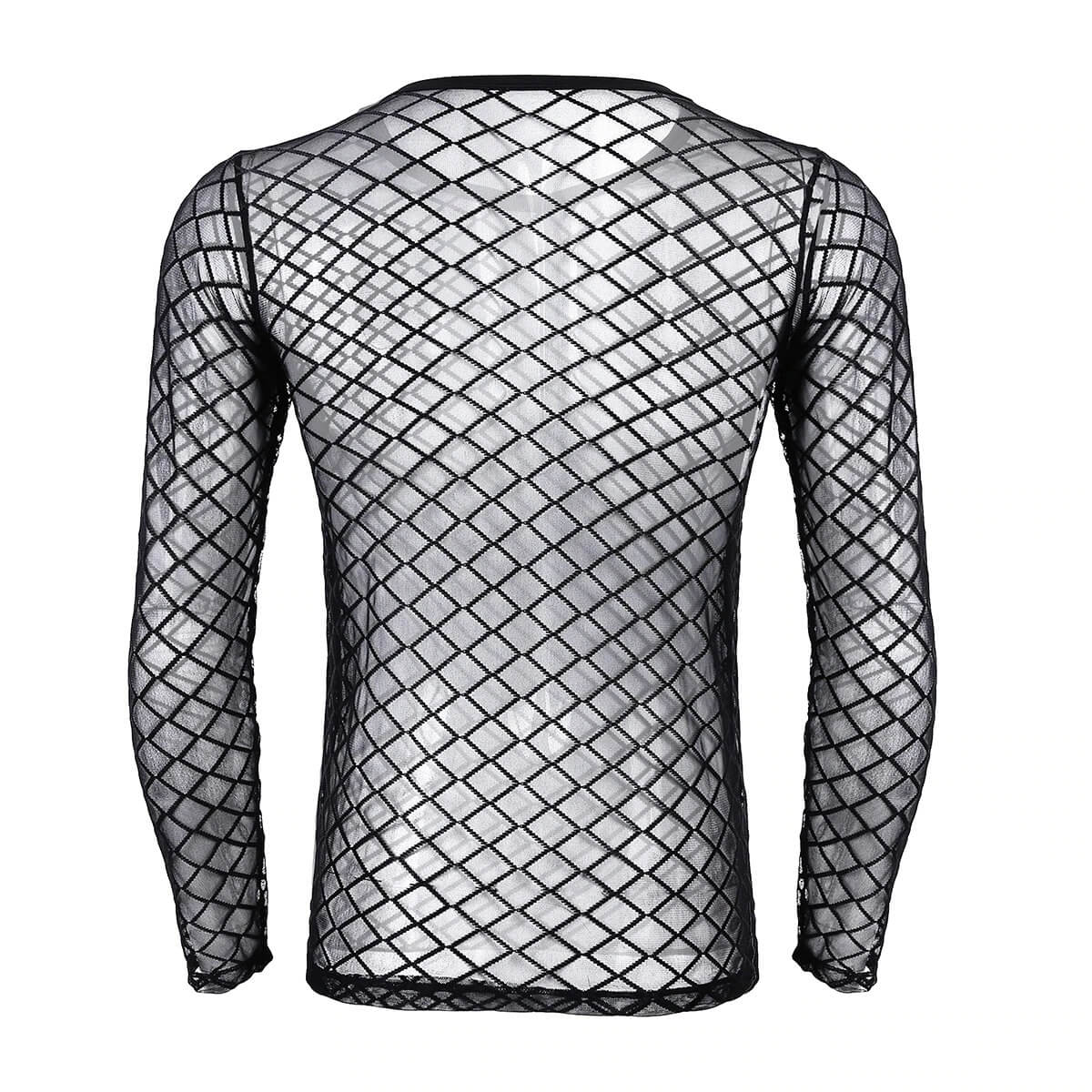 Sexy Transparent Men's Clothing / Thiting-Fitting T-Shirt With Long Sleeve / Male Erotic Outfits - EVE's SECRETS