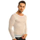 Sexy Transparent Men's Clothing / Thiting-Fitting T-Shirt With Long Sleeve / Male Erotic Outfits - EVE's SECRETS