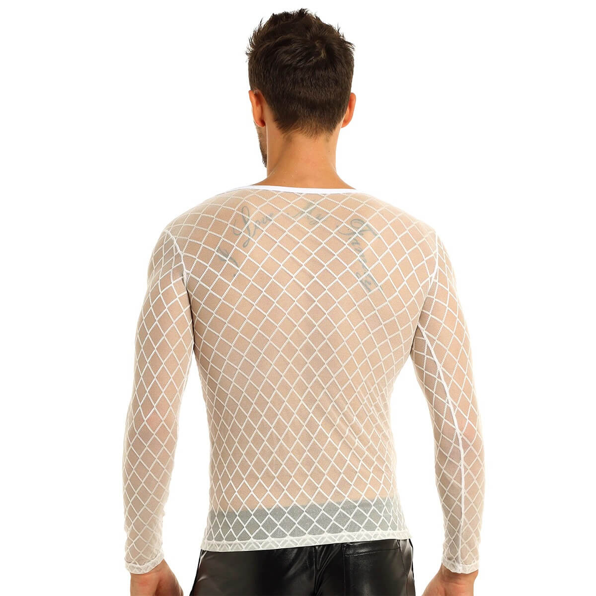 Sexy Transparent Men's Clothing / Thiting-Fitting T-Shirt With Long Sleeve / Male Erotic Outfits - EVE's SECRETS