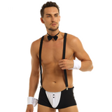 Sexy Waiter Cosplay Male Lingerie Costumes / Erotic Maid Uniform Outfits For Men