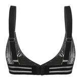 Sexy Wet Look Black Bralette / Wireless Bra with Wide Shoulder Straps / Tempting Lingerie for Women - EVE's SECRETS