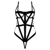 Sexy Women Strappy Body Harness / Nylon Black Bodysuit Straps in Alternative Style - EVE's SECRETS