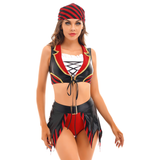 Sexy Damen 3-teiliges Piratenkostüm / erotische Damenbekleidung für Rollenspiele 