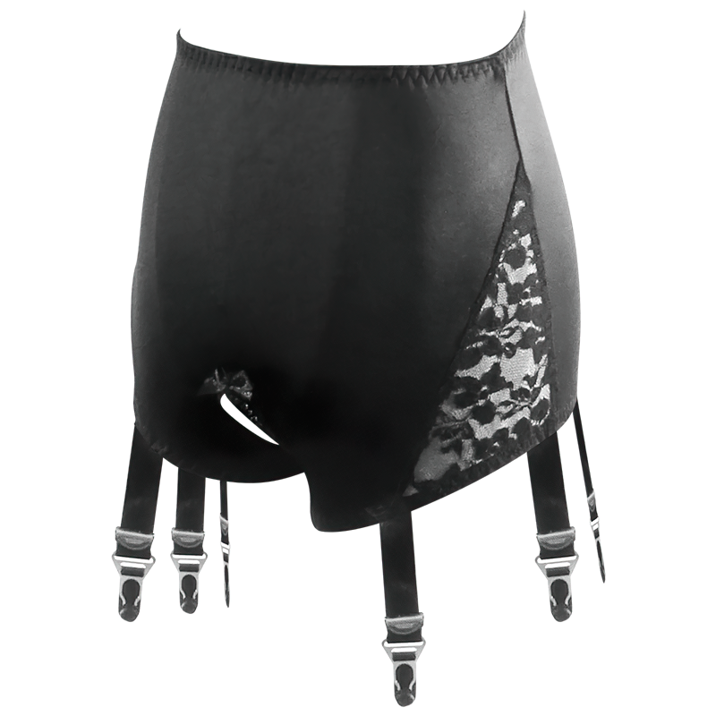 Sexy Women's Black Crotchless Garter Belt / Lace Suspender Belts Stockings Panty - EVE's SECRETS