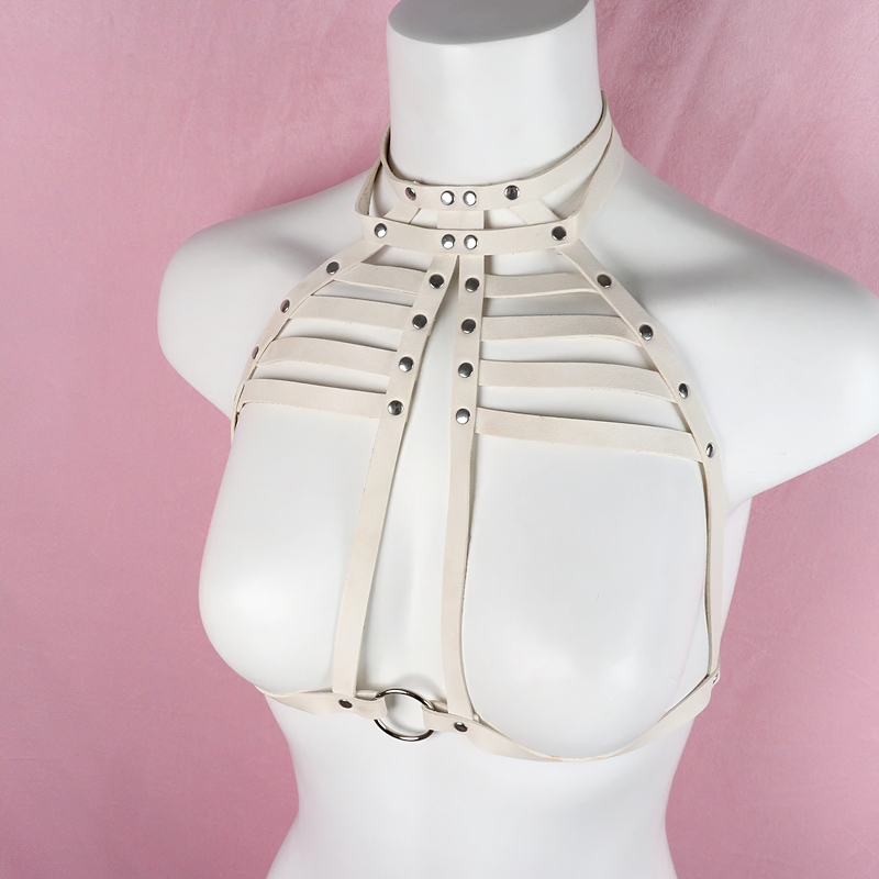 Sexy Women's Bra Cage Chest Harness / Female PU Leather Body Bondage with Straps - EVE's SECRETS
